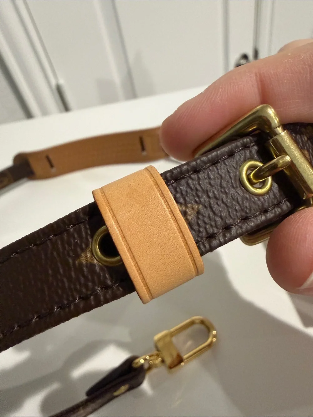 LV Adjustable Strap 16mm Monogram Full Set with COA